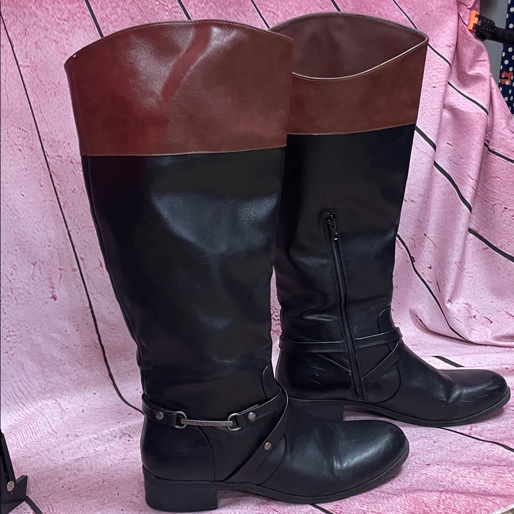 Nautica Black and Brown Boots